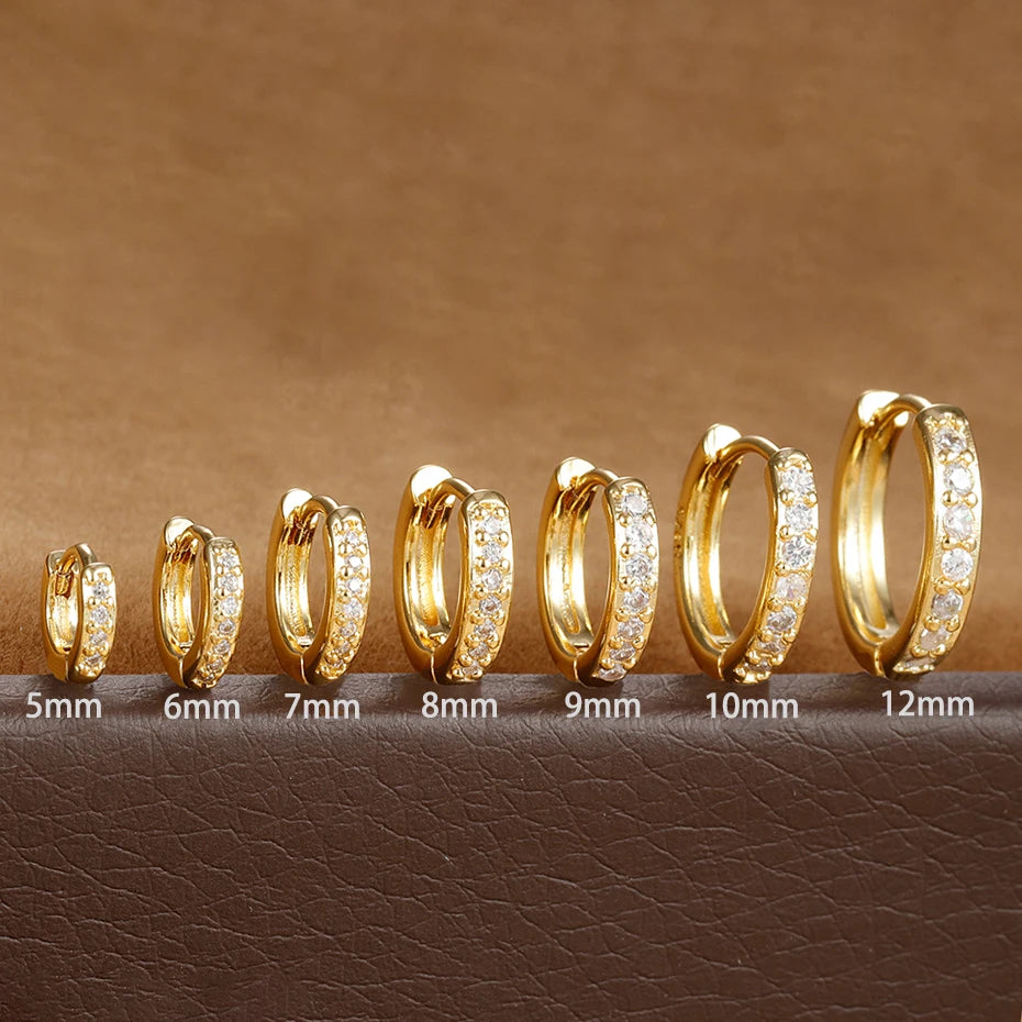 Creolen aus Edelstahl mit Zirkonia – 12 Größen – Gold- oder Silber-Finish