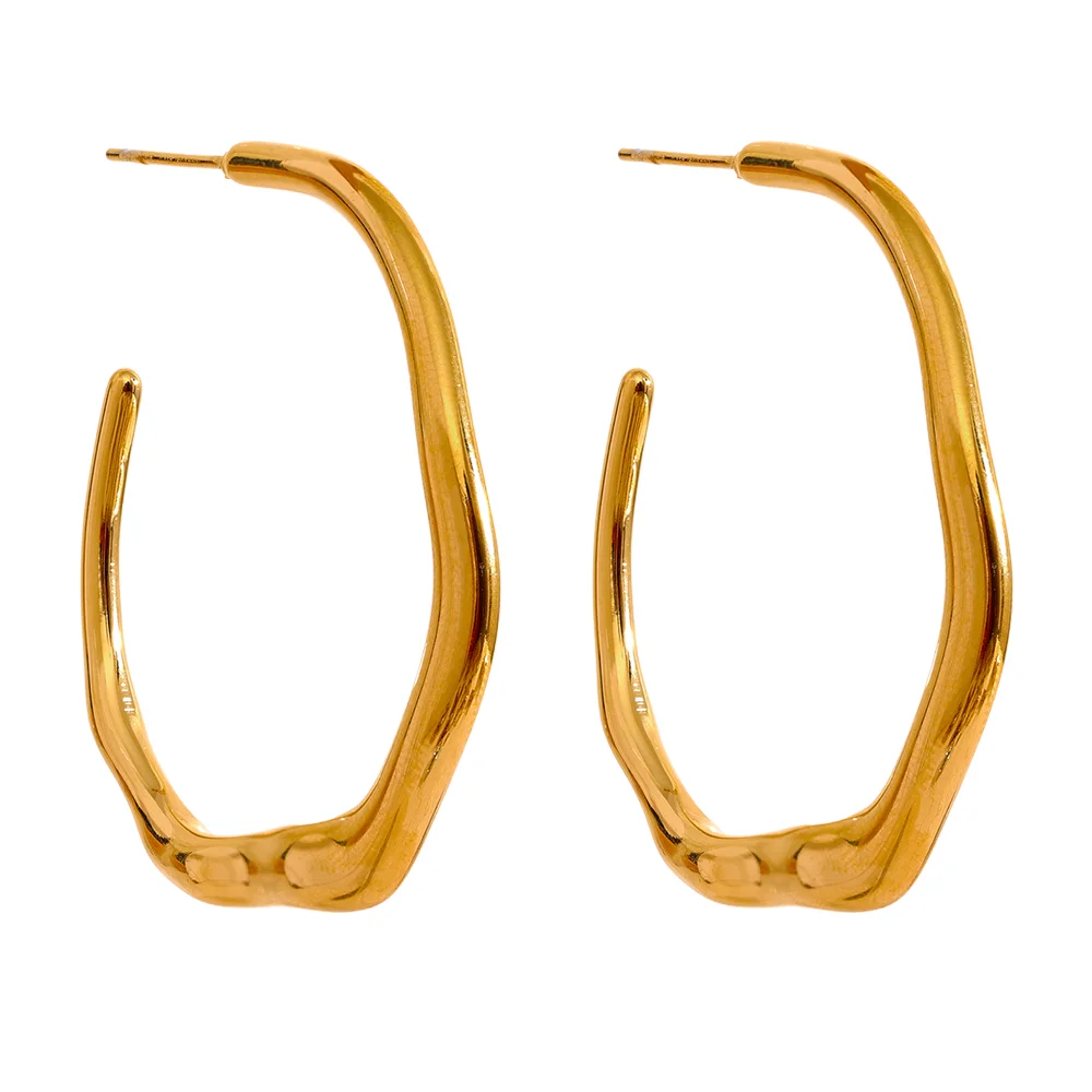 Boucles d'Oreilles Minimalistes en Acier Inoxydable – Design Géométrique