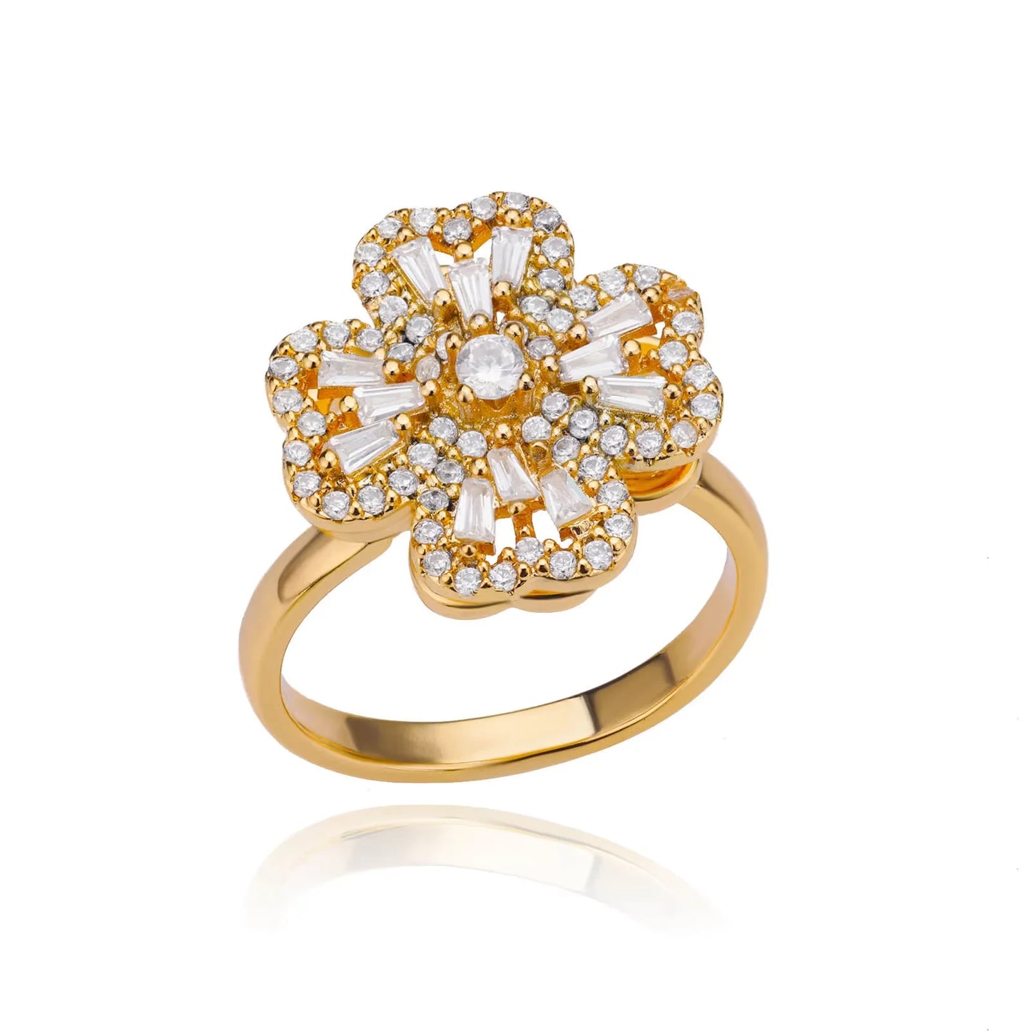 Bague Anti-Stress Femme – Acier Inoxydable Rotatif | Soleil, Lune, Étoile, Tournesol