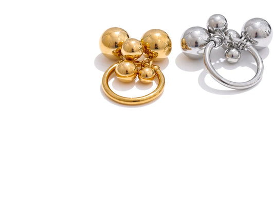 Bague Boules Dorées – Design Audacieux & Moderne