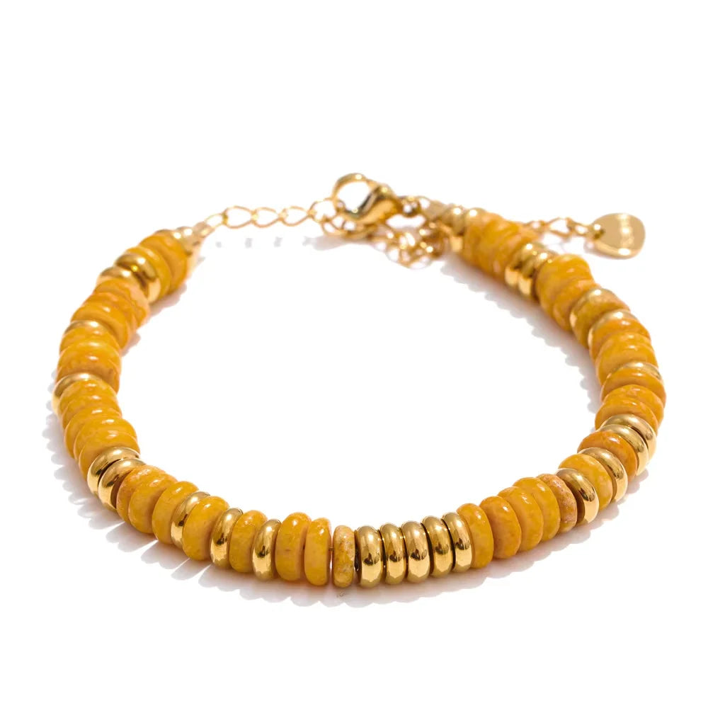 Buntes Perlenarmband – Naturstein &amp; Edelstahl