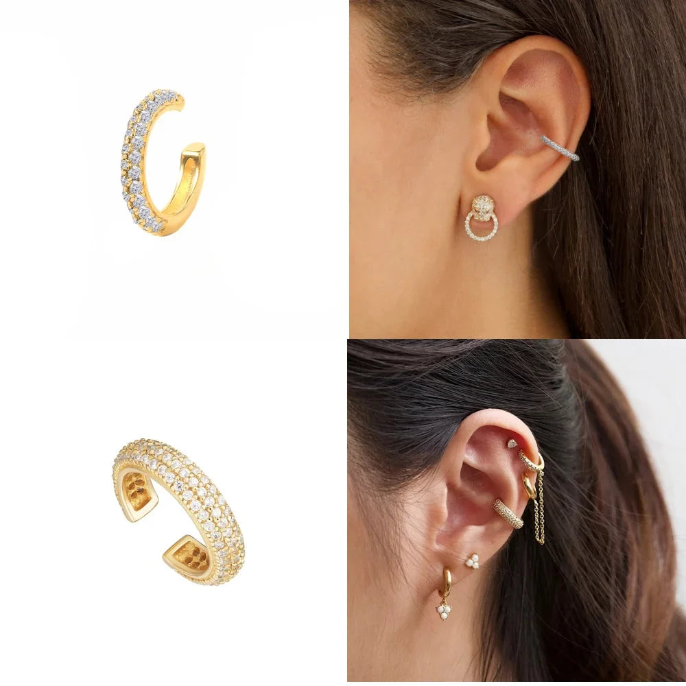 Ear cuff C zircon – finition brillante