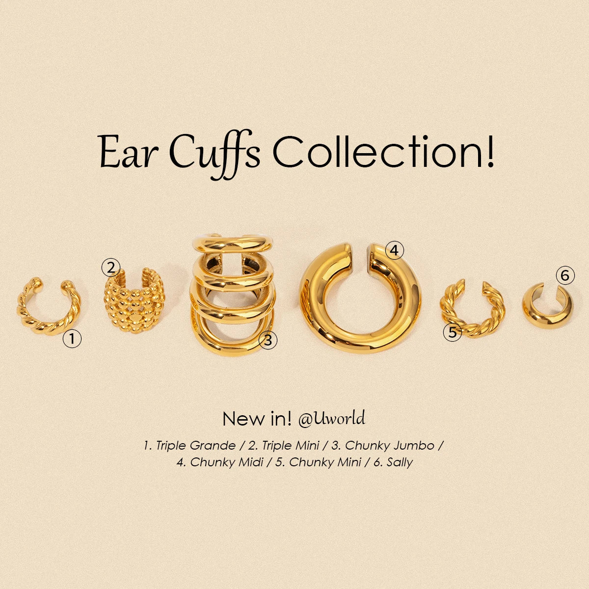 Boucles d’oreilles clip femme – Créoles épaisses en acier inoxydable, plaqué or 18K, bijoux tendance sans perçage