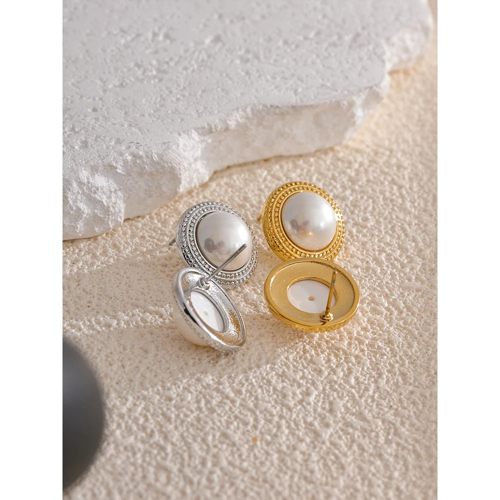 Boucles d’oreilles rondes perles – Élégance classique