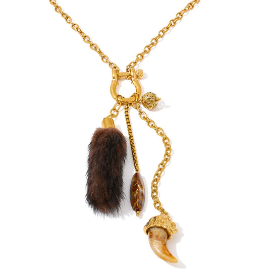 Collier long chaîne sweater design exclusif