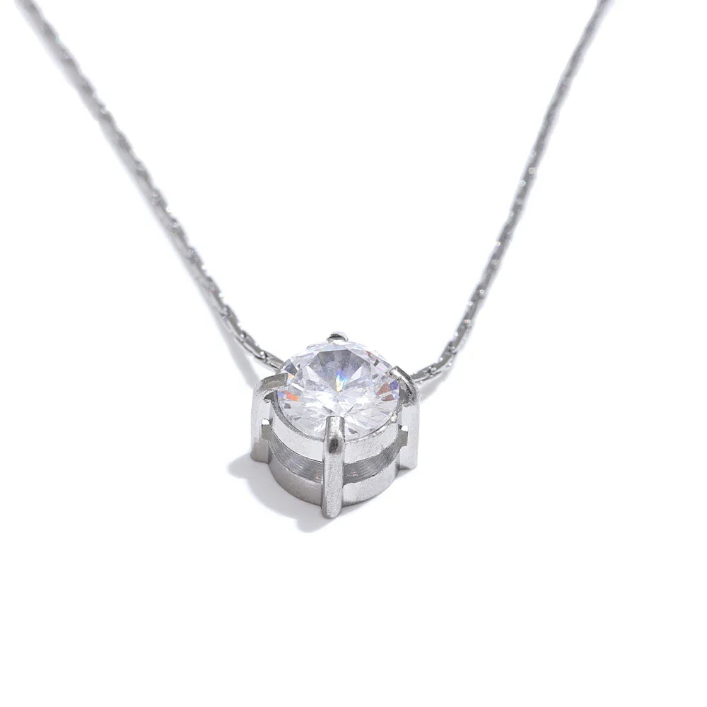 Collier zircon brillant – pendentif délicat