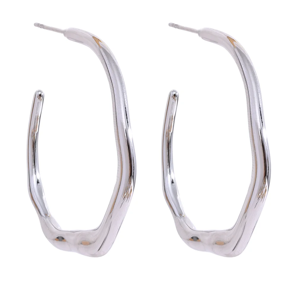 Boucles d'Oreilles Minimalistes en Acier Inoxydable – Design Géométrique