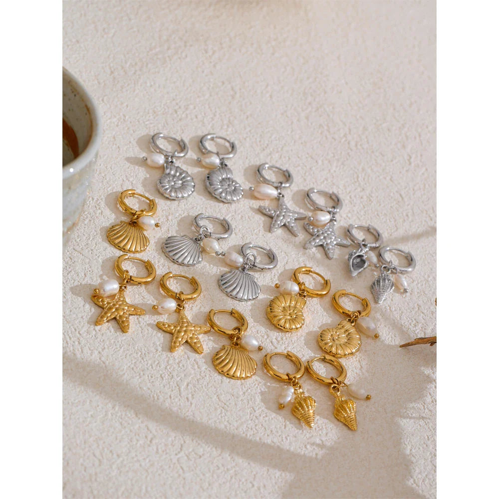 Boucles océan – perles et étoiles de mer