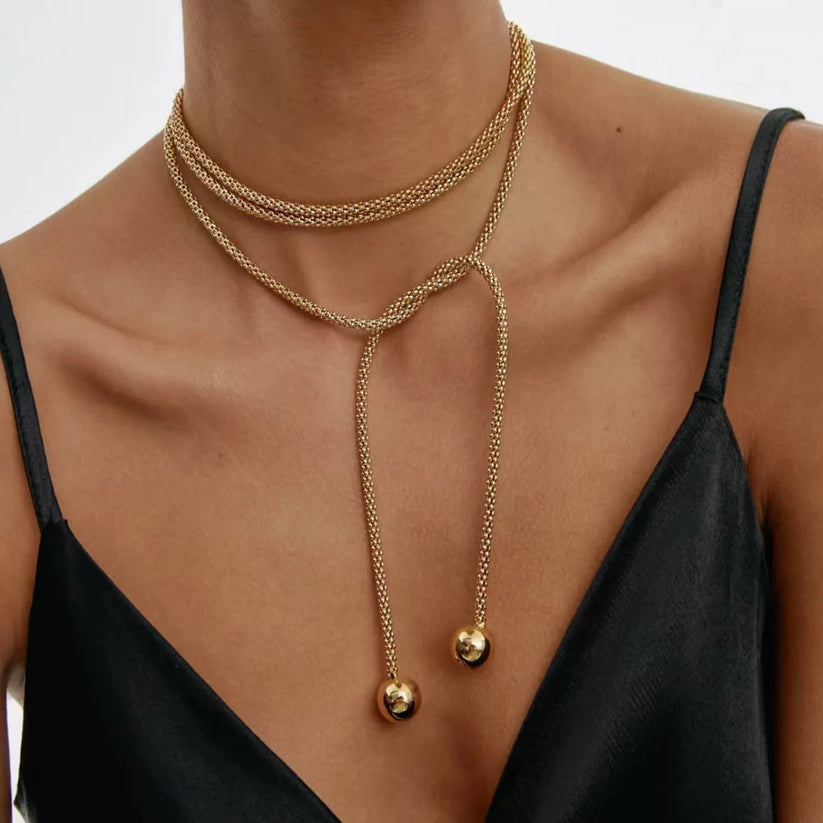 Collier multicouches perles carrées