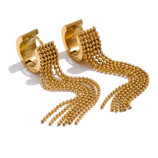 Boucles longues chaînettes – doré moderne