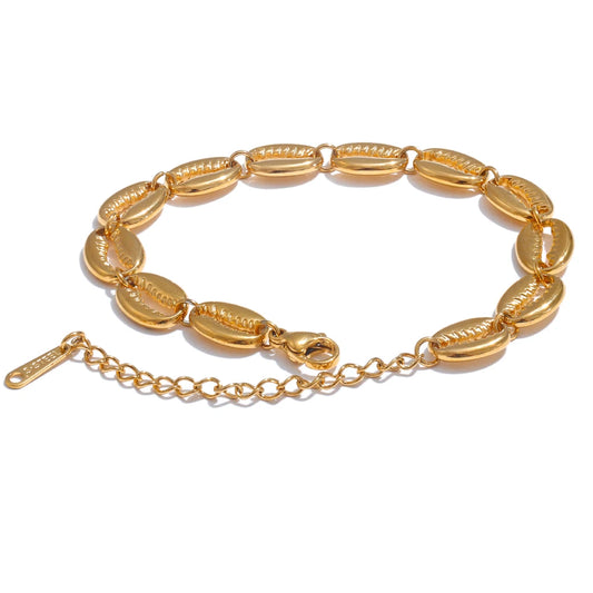 Bracelet Coquillage Doré – Acier Inoxydable Plaqué Or 18K