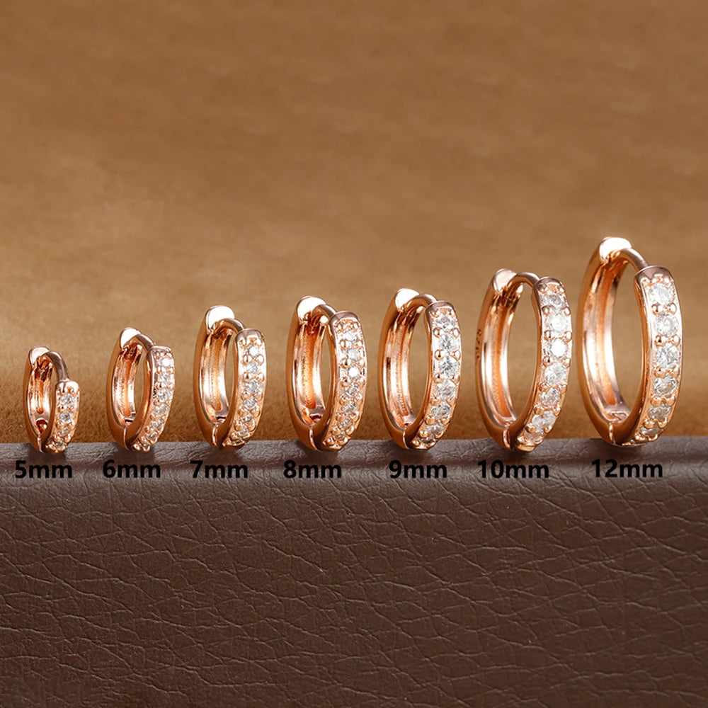 Creolen aus Edelstahl mit Zirkonia – 12 Größen – Gold- oder Silber-Finish