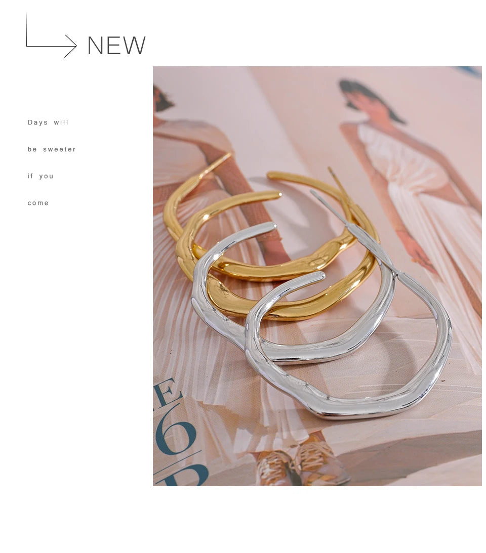 Boucles d'Oreilles Minimalistes en Acier Inoxydable – Design Géométrique