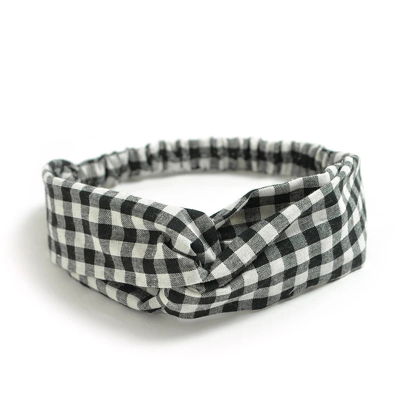 Bandeau cheveux femme bohème – Turban croisé vintage élastique imprimé