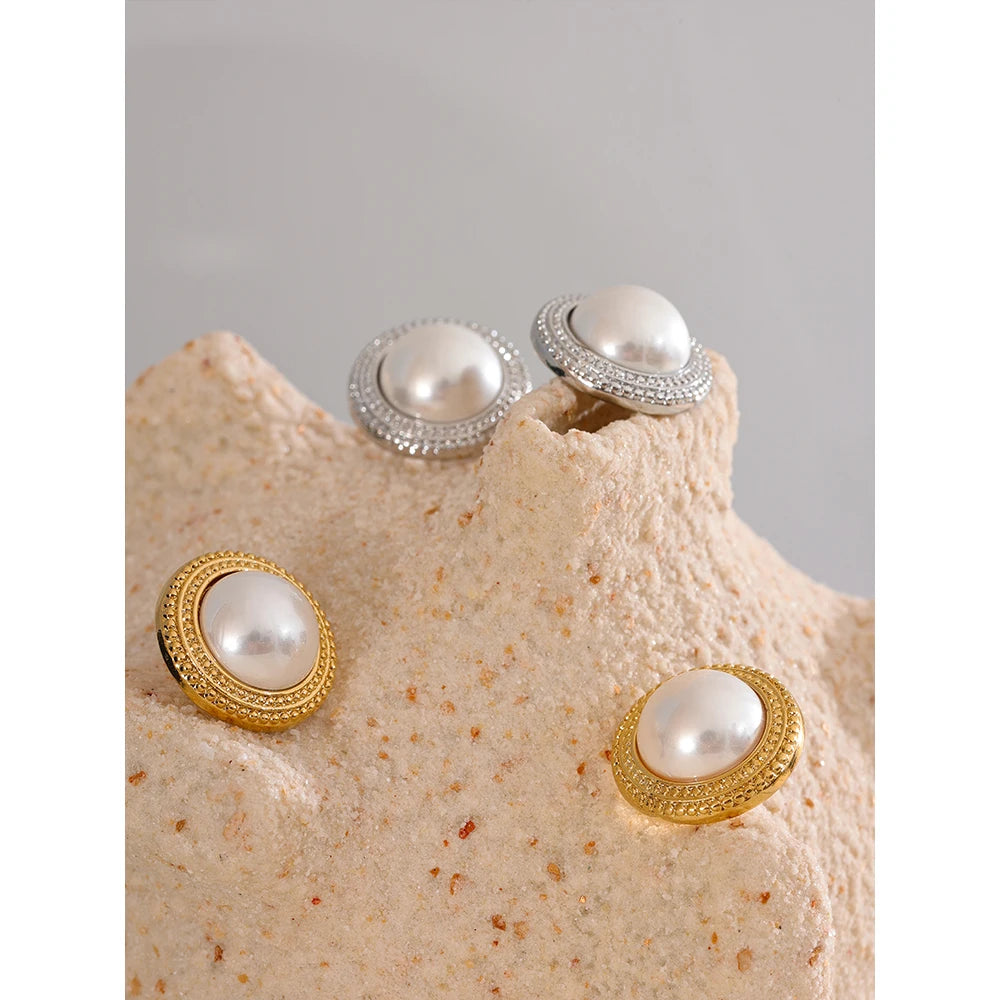 Boucles d’oreilles rondes perles – Élégance classique