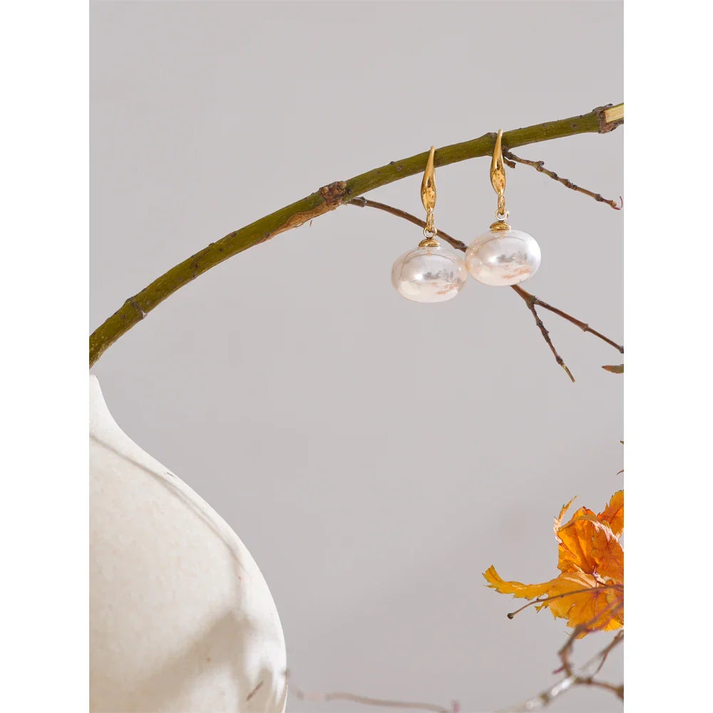 Boucles pendantes perles – style coréen