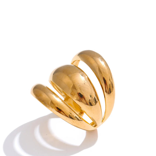 Bague géométrique – Acier inoxydable brillant