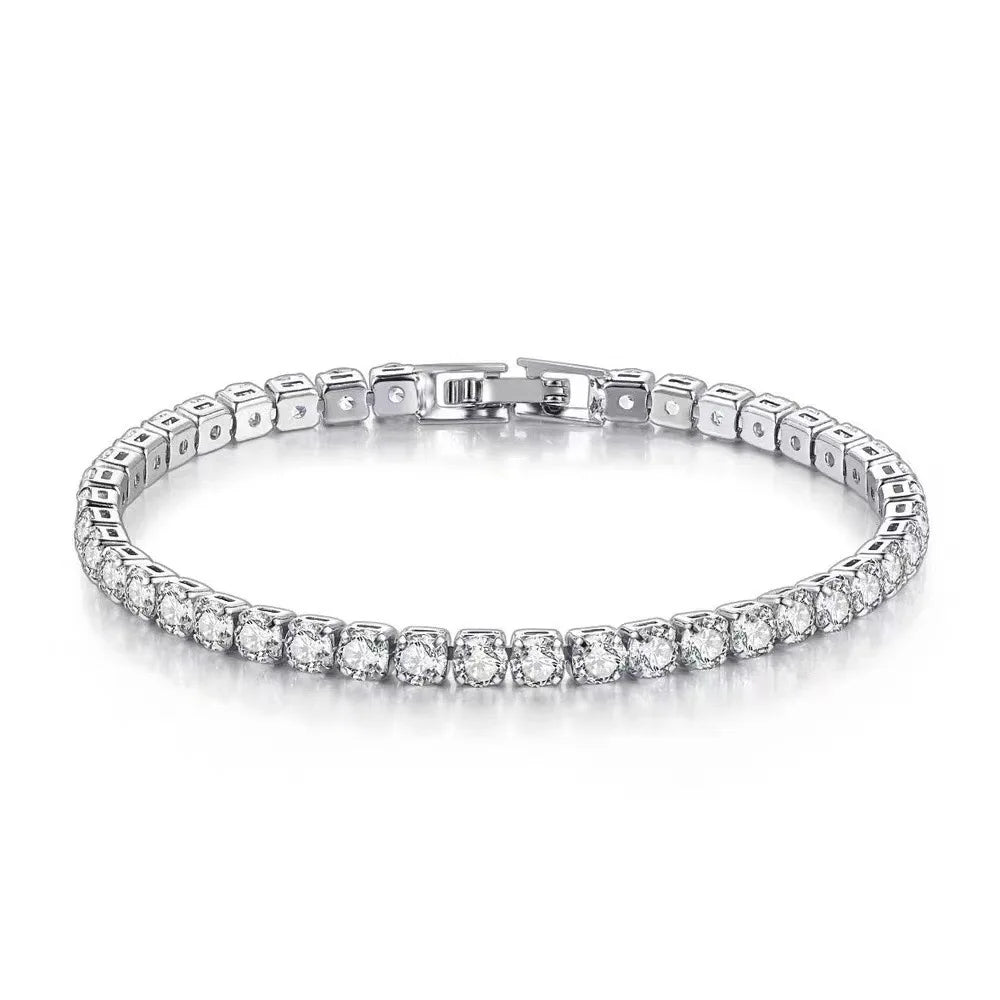 Bracelet tennis en argent S925 aux zircons étincelants
