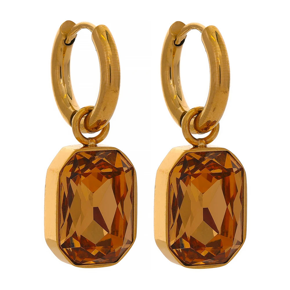 Tropfenohrringe mit Zirkonia – 18 Karat Edelstahl