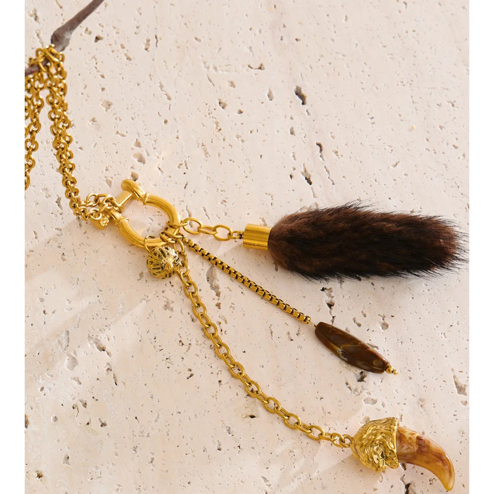 Collier long chaîne sweater design exclusif