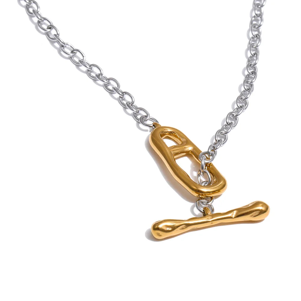 Collier chaîne dorée longue – fermoir bascule élégant