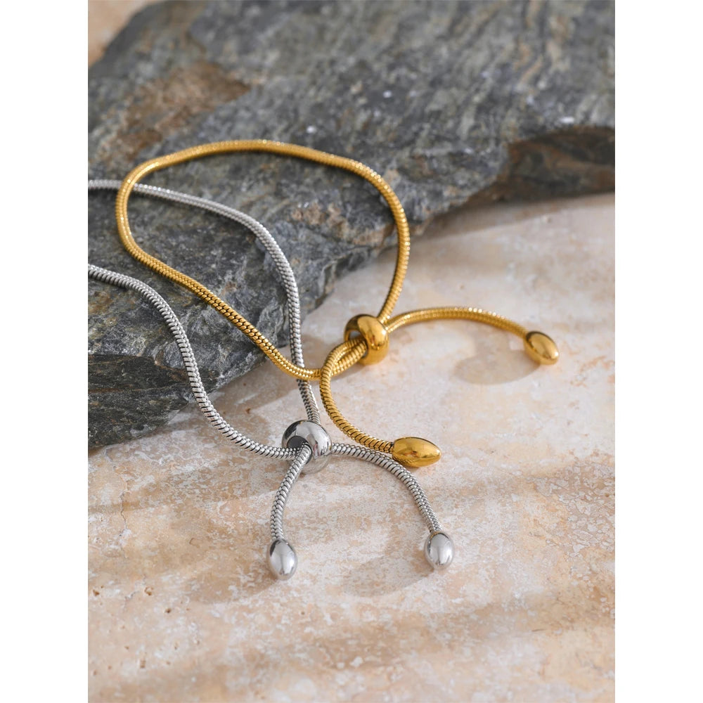 Bracelet chaîne ajustable doré ou platine – bijou minimaliste