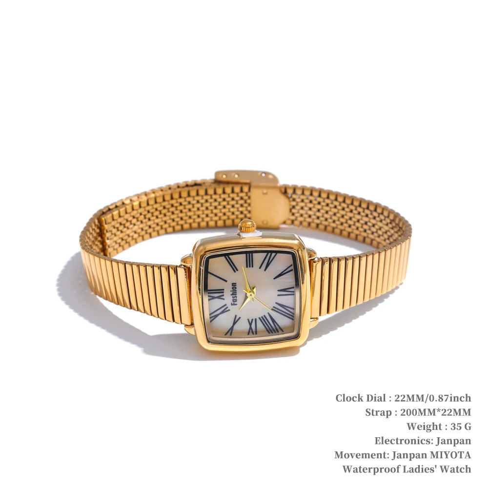 Montre Femme Dorée – Acier Inoxydable Plaqué Or 18K