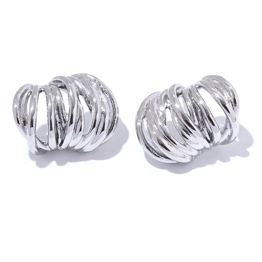 Boucles d’oreilles géométriques dorées – clous modernes