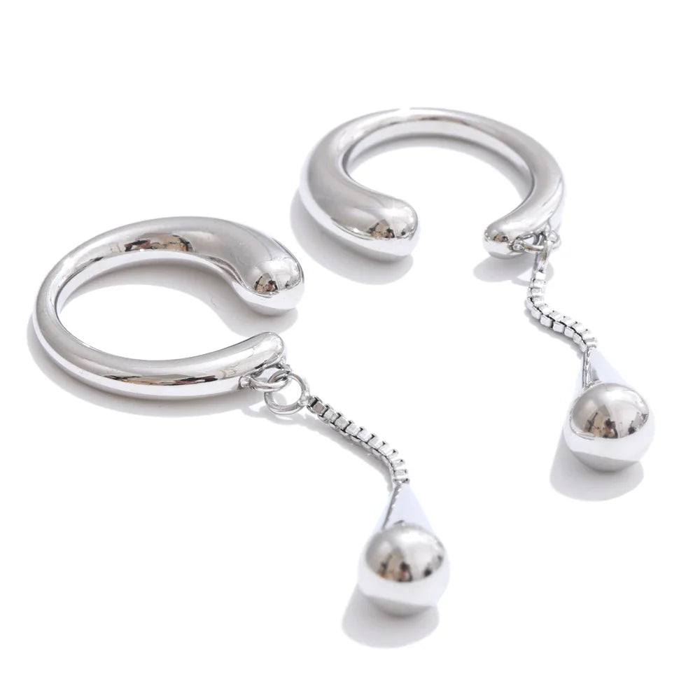 Ear cuff chaîne goutte – doré ajustable