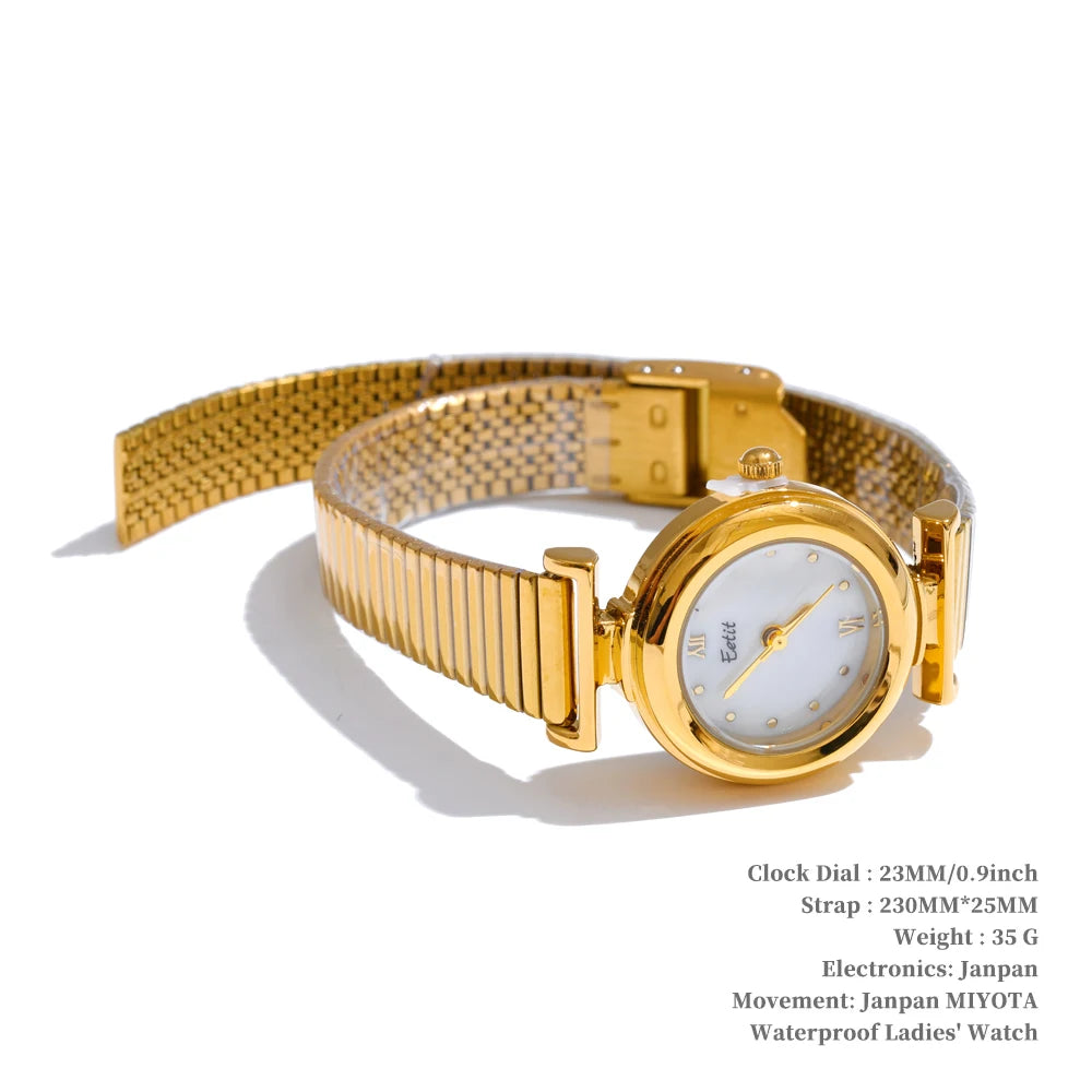 Montre Femme Dorée – Acier Inoxydable Plaqué Or 18K
